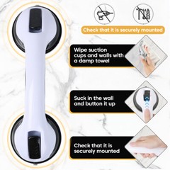 2Pack Shower Grab Bar 12″ Showers Suction Bar Handle Bathroom Safety Grip Handle
