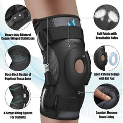 NEENCA Hinged Knee Brace M Size Patented X-Straps Arthritis Meniscus ACL Support