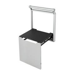 Wall Mounted Folding Shower Bench Aluminum Alloy Silver Rectangular