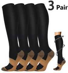 Copper Compression Socks Knee High Support Stockings Full Toe 20-30 mmHg Unisex