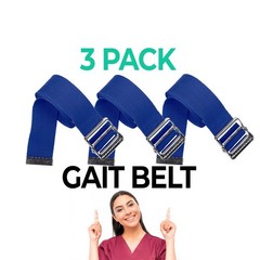 3 Pack – 3 New Gait Belt for Patient Transfer in Blue 60″ – Fast Ship US Seller