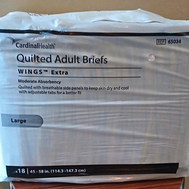 Cardinal Health WINGS Extra Briefs Large Moderate Absorbency 65034