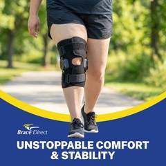 Plus Size External Hinged Knee Brace with Compression Wrap for Big & Wide Thighs