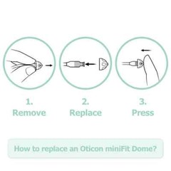 2 Pack Oticon miniFit 8mm Single VentDomes For Hearing Aids. 20 Domes total.