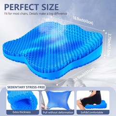 Cooling Gel Seat Cushion 19.7in – Pressure Relief for Office, Car, Wheelchair, S