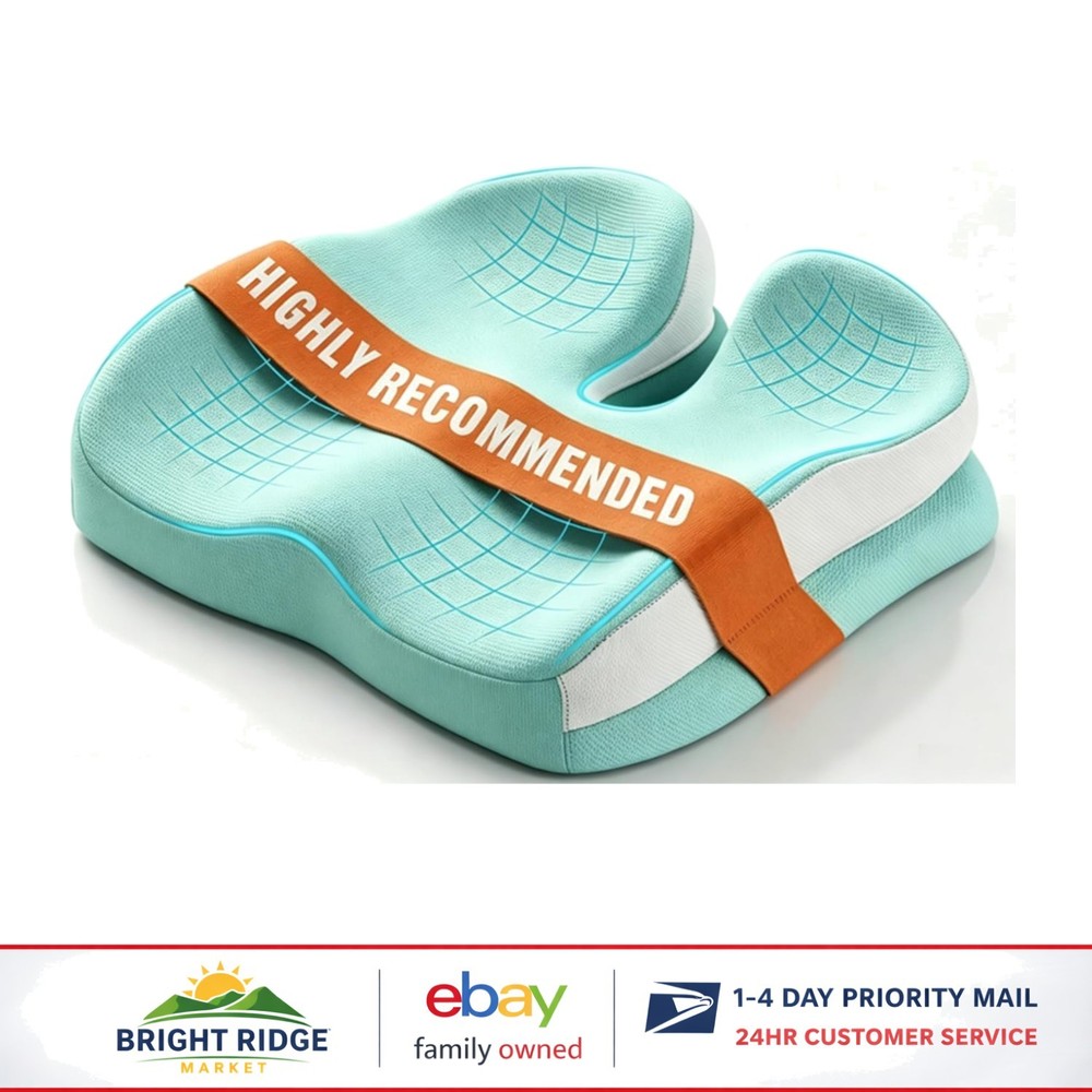 Ergonomic Rectangular Seat Cushion for Tailbone Pain Relief and Comfort