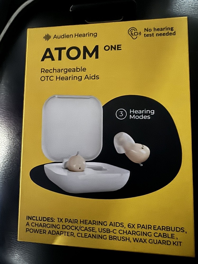Audien Atom One Rechargeable OTC Hearing Aids… BRAND NEW