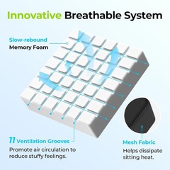 X-Large Cooling Gel Seat Cushion – Ideal for Back Pain Relief & Comfort