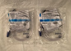 Lot of 2 McKesson Disposable Urinary Drainage Bags 2000 ml MFG# 37-2802 Sealed