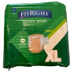FitRight Medline Extra Adult Diapers, Optifit Briefs Culottes, 56-64” XL 40 Ct