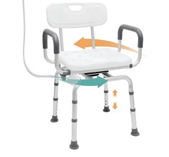 PETKABOO 360° Swivel Shower Chair with Armrests & Backrest Portable Bath Seat