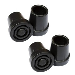 Walking Cane Tips 4 Pack Set, No-Slip Cane of Black Rubber Tips 19mm Heavy-Duty
