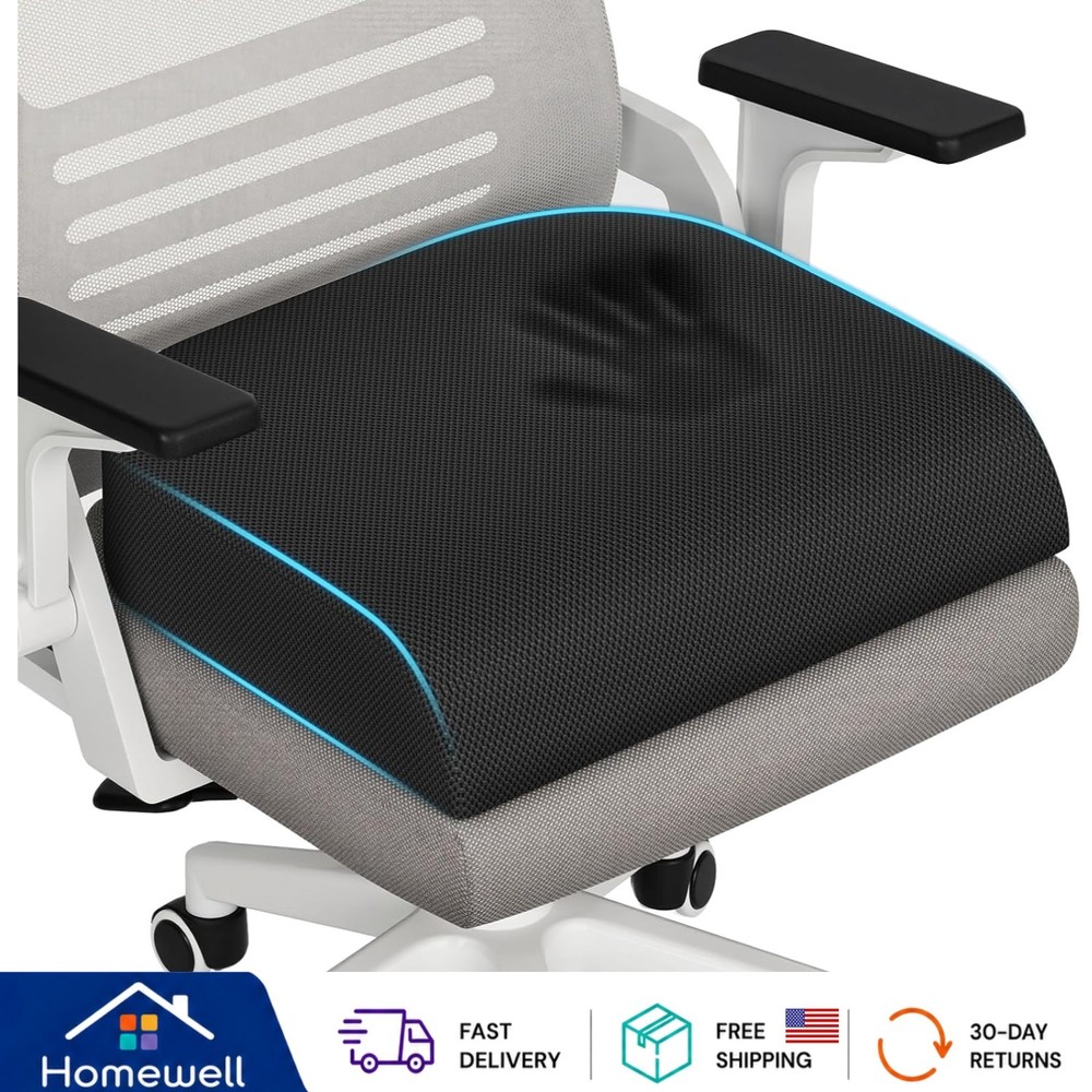 Portable Ergonomic Seat Cushion with 3-Inch Height for Cars & Office Chairs