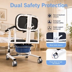 Patient Lift Transfer Chair for Home 6 IN 1 Hydraulic Patient Lift Nursing Chair