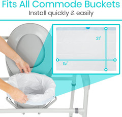 Commode Liners for Bedside Toilet Chair Bucket, Bedpan (24 Pack) – Caregiver Sup
