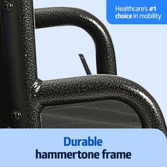 Medline Comfortable Folding Wheelchair with Swing-Back, 20”W x 16”D Seat