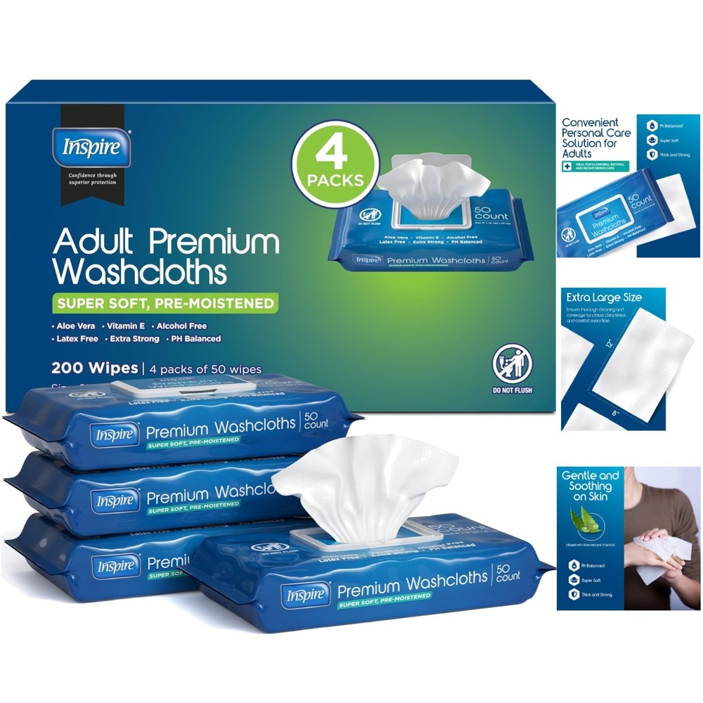 Thick and Strong Aloe Vera Wipes | Adult Cleansing & Incontinence Care 200 Count