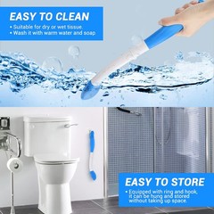 Jhua Foldable Butt Wiper Tool for Women Men Toilet Aids Blue-upgrade