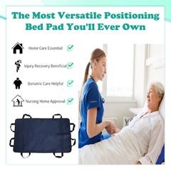 Washable Reusable Patient Transfer Bed Pad w/Reinforced Handles for Caregivers