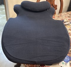 MOONYOY Memory Foam Lumbar Pillow Ergonomic Support, Removable Cover, Dark Blue