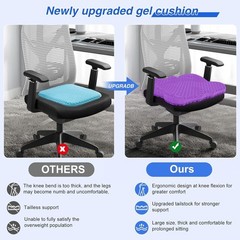 Multi-Use 19.7in Gel Seat Cushion for Back Pain Relief – Office, Car, Wheelchair