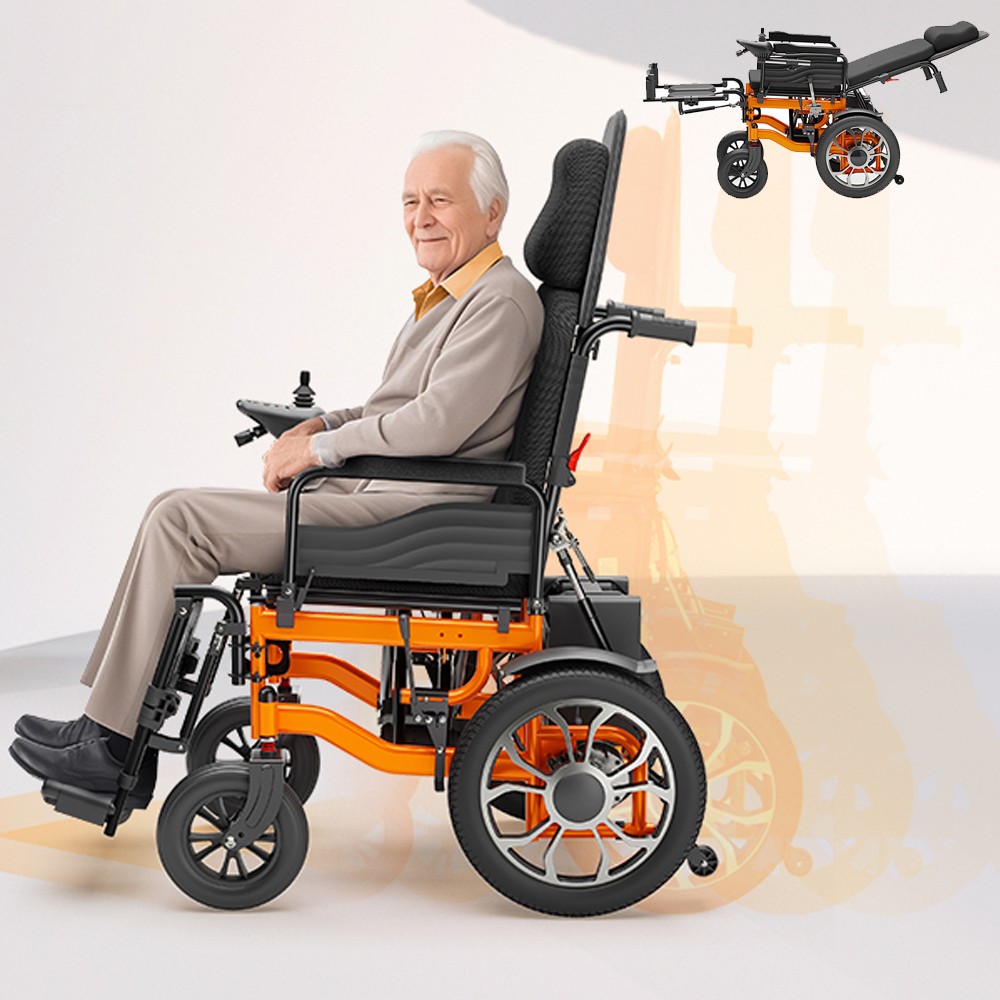Electric Wheelchairs Reclining Foldable Lightweight Intelligent Aid Motorized