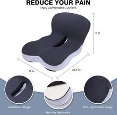 Machine Washable Ergonomic Car Seat Cushion – Ideal for Back Support & Relief