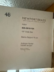 Newport Brass Astor 18″ Straight Grab Bar Wall Mounted ADA Antique Nickel