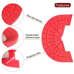 2pair Heel Plates Sole Protector Size 8.5-9 Non Slip Pad Replacement Red