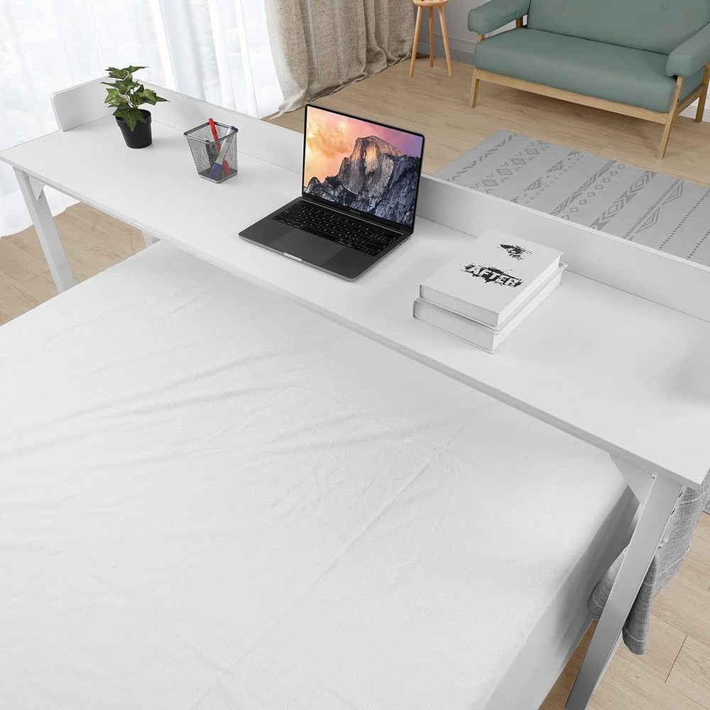 Overbed Table with Wheels, 70.8“ Rolling Computer Desk for Queen/Full Size Bed