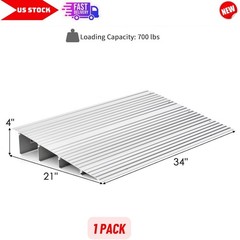 4″ Rise Aluminum Entry Door Threshold Ramp, Non-Slip for Wheelchairs, Rollators