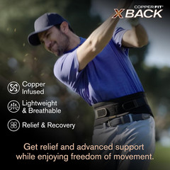 Copper Fit X-Back Brace for Lower Back Pain, Lumbar Support, Herniated Disc, Sci