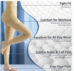 Beister Compression Pantyhose Women, Men 20-30mmHg Footless Tights *See Discount