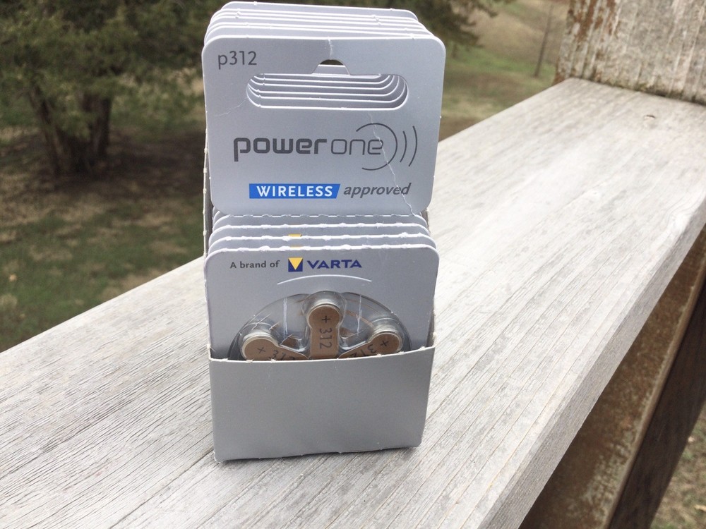 Power One Hearing Aid Batteries Size P312 ~ 65 Pieces ~ VARTA ~ Made In Germany