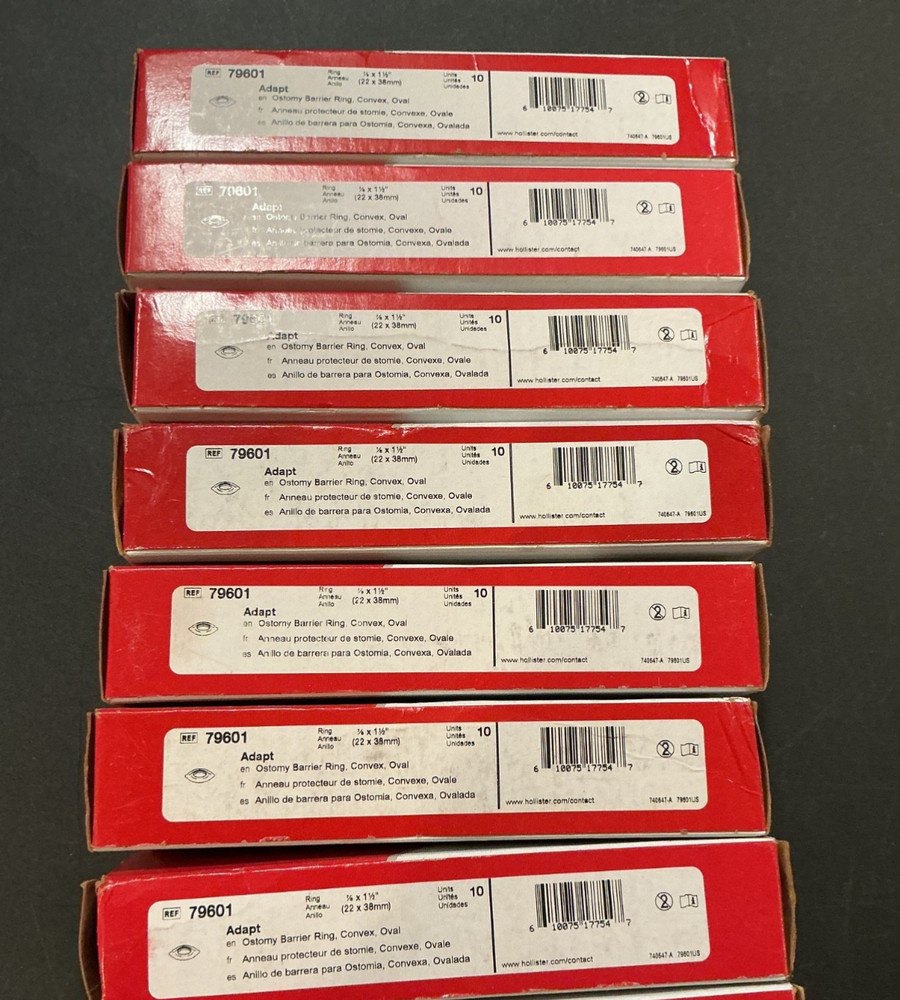 70 (7 boxes of 10) Hollister 79601 Adapt Ostomy Barrier Ring Convex Oval