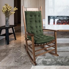 FlyGulls Rocking Chair Cushions Indoor Velvet Pads 2 Pieces Set, Green