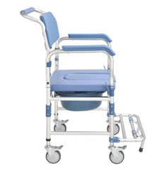 Portable Folding Commode Chair Shower Toilet Chair for Elderly & Disabled