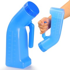 Portable Male Urinal Bottle 1200ml Plastic Bedside Pee Bottle with Screw Lid