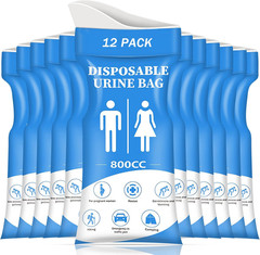 Disposable Urine Bag, 12/24 Pack Pee Bags for Travel for Women/Men, 800ML Emerge