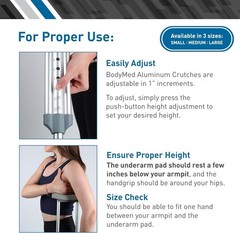 Lightweight Aluminum Crutches – Pair for Adults & Children
