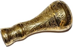 Vintage Brass Handle Floral Pattern Polished Gold Finish For Walking Stick