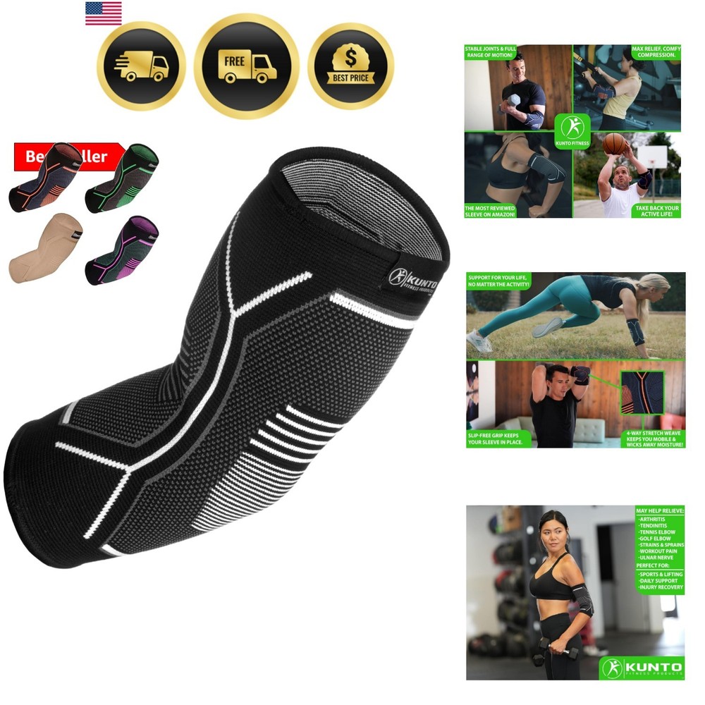 Kunto Fitness Elbow Brace Compression Support Sleeve Shipped From for Tendon…