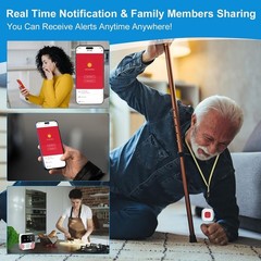 Wireless Caregiver Pager Life Alert System for Seniors No Monthly Fee, Wi-Fi APP