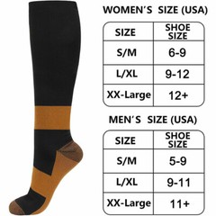 Copper Closed Toe Compression Socks Leg Calf Ankle Support Men Women S-XL