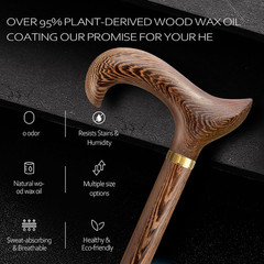 Walking Cane, Available in Multiple Inches Wooden Cane Support up to 300 Lbs, Su