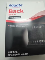 Equate Deluxe Back Brace Adjustable One Size 39.3 In X 47.2 In.