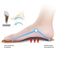 Orthotic Insoles Arch Support Flat Feet PU Leather Orthopedic Shoe Inserts