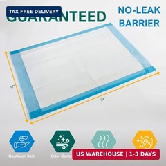 Medpride Disposable Underpads 17“ x 24“ (100-Count) Incontinence Pads, Bed Cov