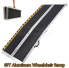 6FT Folding Aluminum Wheelchair Ramp Mobility Ramp 600 lbs Non-Slip