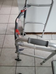 Drive 10210-4ASM Deluxe Two Button Folding Walker with 5 inch Wheels – Silver